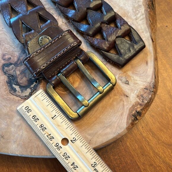 Vero Cuoio Italian Leather Open Weave Belt (Unisex) - Picture 3 of 8